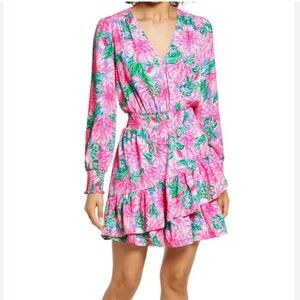 Lilly Pulitzer Christina Pink and Green Floral Dress